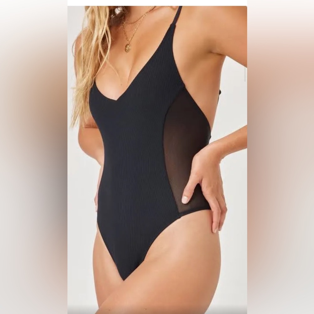 L space Hollywood one piece bitsy swimsuits, black size M, new with tags